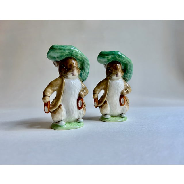 Glazed Benjamin Bunny Porcelain Figurines from the Beatrix Potter collection, originally modeled by Arthur Gredington for...