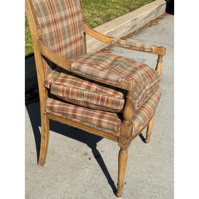 French Provincial Pair of Mid 20th Century of French Directoire Style Arm Chairs For Sale - Image 3 of 12
