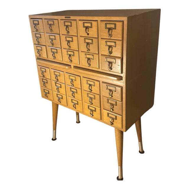 1950s Library Card Catalog Standard Wood Products Corp. Library Division, New York For Sale