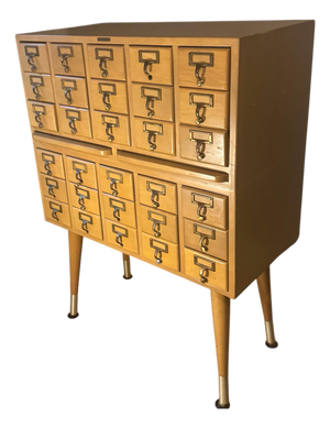 1950s Library Card Catalog Standard Wood Products Corp. Library Division, New York