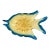 Vintage Amber and Teal Blue Murano-Style Art Glass Fish Bowl For Sale