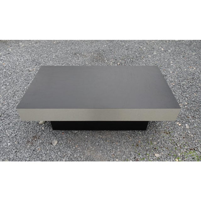 Minimalist Brushed Aluminium Coffee Table from Roche Bobois, 1970s, in Very Good conditions. Designed 1970 to 1979