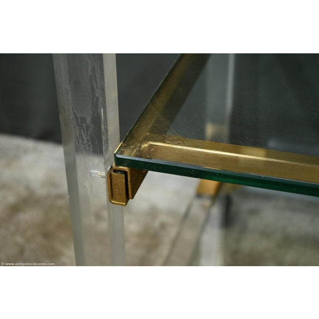 Gold Acrylic and Brass Serving Bar Table, 1960s For Sale - Image 8 of 18