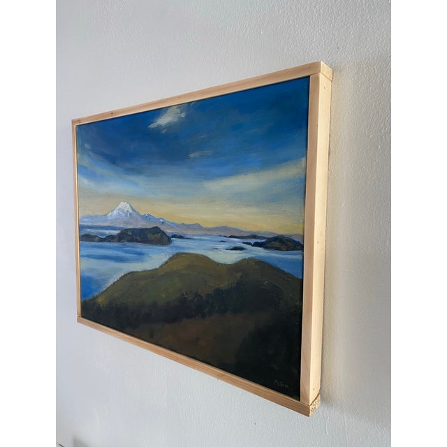 Original Pacific Northwest Landscape Painting – Mt. Rainier From Orcas Island by Francisco Peña For Sale - Image 4 of 8