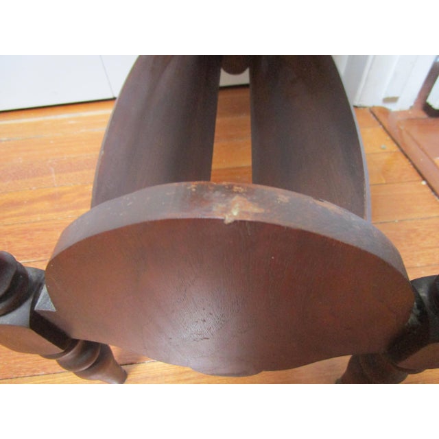 Brown 1930s Colonial Revival Style Turned and Veneered Occasional Bookshelf Table For Sale - Image 8 of 10