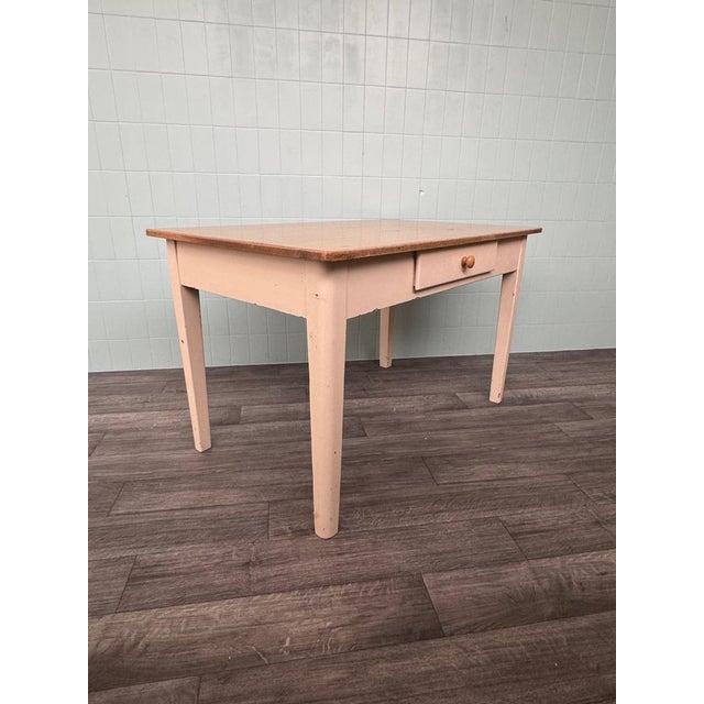 1950s Vintage Italian Enamelled Fir Dining Table, 1950s For Sale - Image 5 of 17