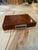 Elegant vintage Italian travel vanity box crafted in richly figured burlwood. The hinged lid opens to reveal a fitted...