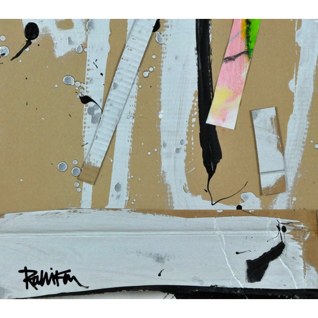 "Black Silver & Color Corrugated" Contemporary Abstract Acrylic Painting by Robbie Kemper For Sale In Cincinnati - Image 6 of 6