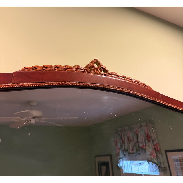 Traditional Vintage Regency Style Mahogany Over Mantle Wall Mirror For Sale - Image 3 of 4