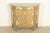 A gorgeous Italian Neoclassical or Louis XVI style paint decorated demilune console or bar cabinet By Decorative Crafts...