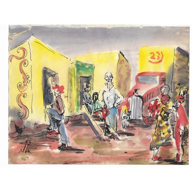 Circus watercolor mixed media on paper, estate stamp on the back. Marianna Van Rossen Hoogendyk (1924-2008) was born in...