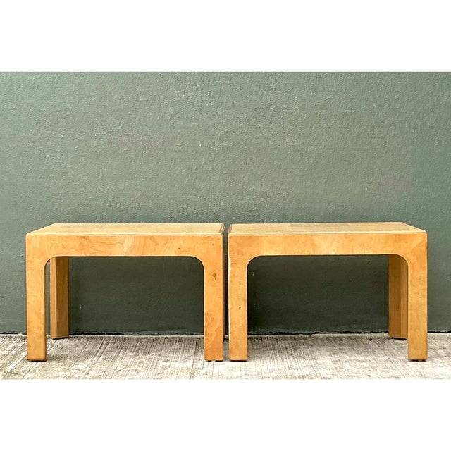 Vintage Burl Wood Side Tables - Pair For Sale In West Palm - Image 6 of 12