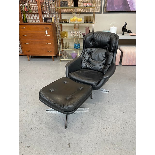 1960s Vintage Selig Lounge Chair and Ottoman | Chairish