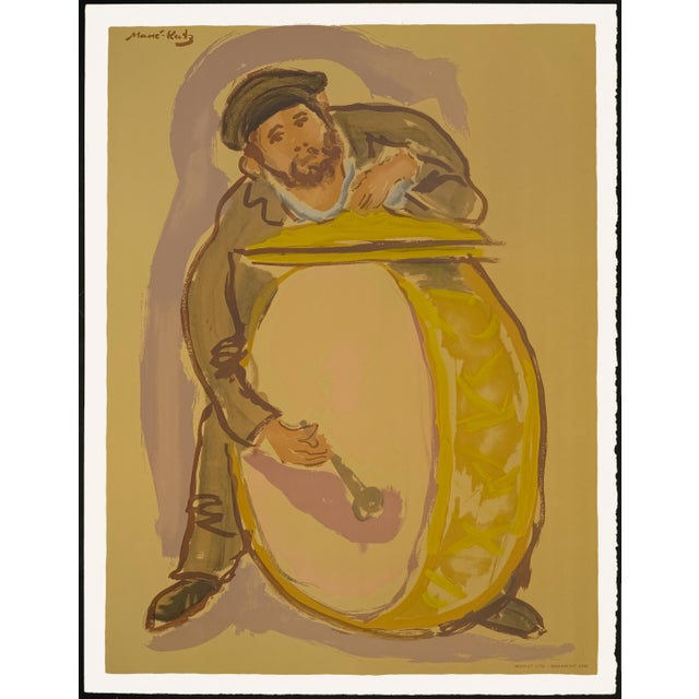 Original lithograph from the limited edition portfolio "Stempeniou de Cholem Aleikhem" by Emmanuel Mané-Katz, published in...