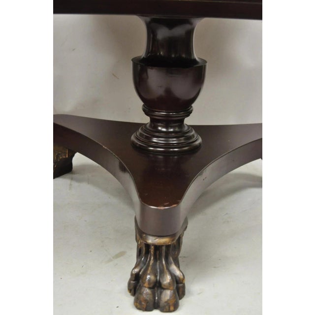 Vintage French Empire Style Mahogany 2 Tier Paw Feet Side End Tables - A Pair For Sale In Philadelphia - Image 6 of 12