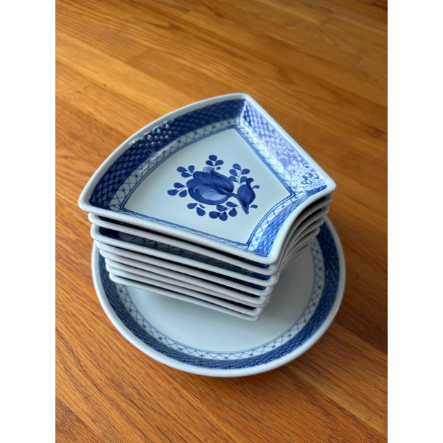Ceramic Mid 20th Century Royal Copenhagen Tranquebar Blue Faience Cabaret Set - 9 PCS For Sale - Image 7 of 8