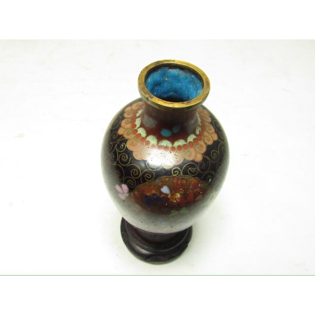 Chinese Cloisonné Vase on Stand For Sale - Image 12 of 12