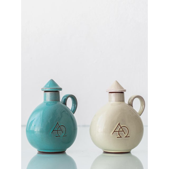 Bauhaus geometry in devotional service: a small ceramic cruet pair from the Ars Liturgica workshop at Maria Laach Abbey,...