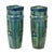 Antique Art Nouveau Flemish Blue Earthenware Vases, 1890s, Set of 2 For Sale - Image 3 of 18