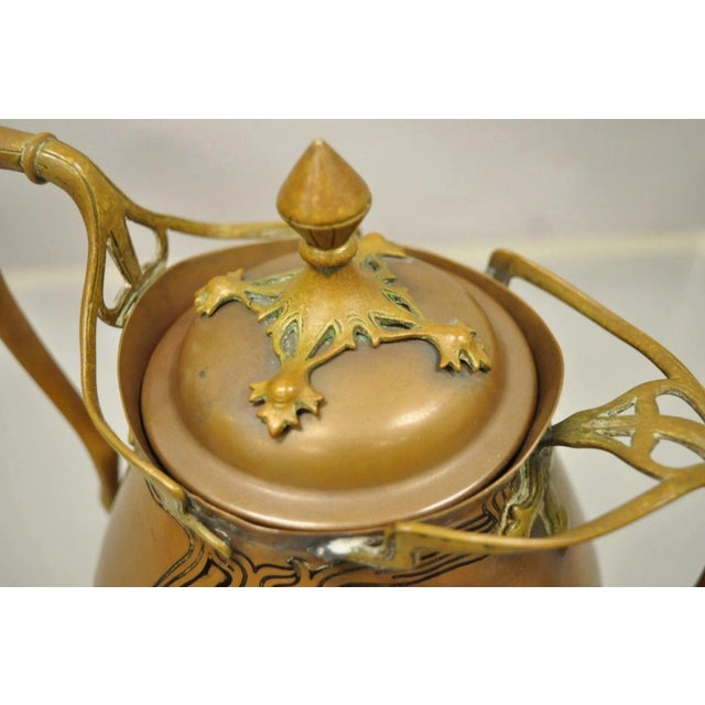 Late 19th Century Carl Deffner Copper German Art Nouveau Thistle Tea Set - 4 Pc Set For Sale - Image 4 of 12