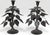 Vintage Brutalist Hollywood Regency Metal Leaf Candlesticks - A Pair Introduce a gorgeous layer of dramatic, sculptural...