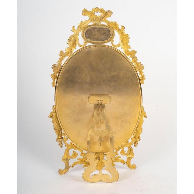 Metal Napoleon III Table Mirror in Gilt Bronze and Sèvres Enamelled Porcelain For Sale - Image 7 of 8