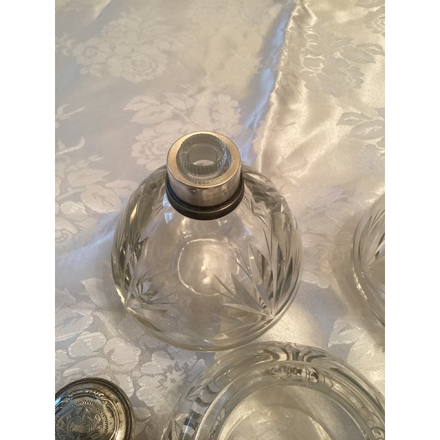 Art Nouveau Liberty Dressing Table Set in 800 Silver and Glass, 1890s, Set of 4 For Sale - Image 3 of 14