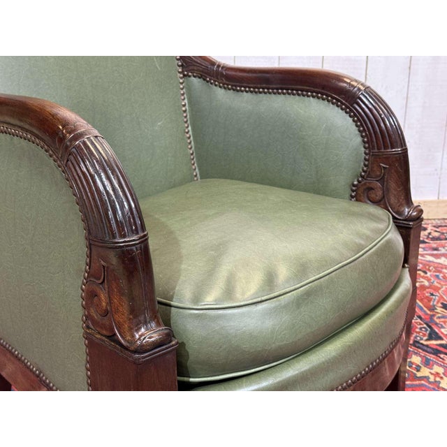 Empire-Style Mahogany Chair in Carved Mahogany, 1800s For Sale - Image 9 of 18