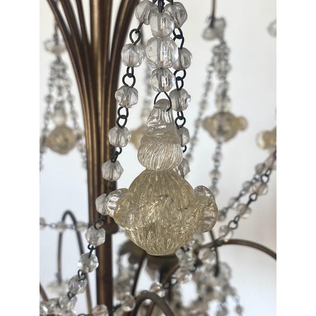 Chandelier with Murano Drops, 1960s For Sale - Image 6 of 7