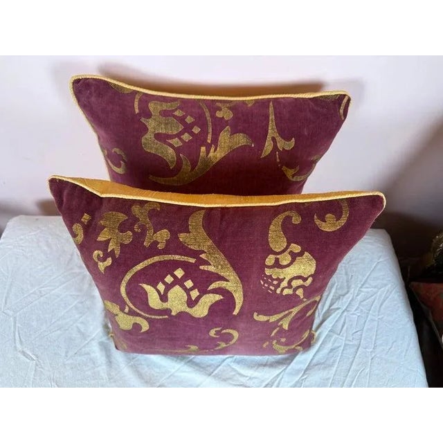 This elegant pair of pillows is crafted from luxurious stenciled velvet by Nomi Textiles, a studio known for its richly...