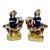 Antique Pair of 19th Century Staffordshire Figurines Depicting Period Dressed Women Riding Goats - From England For Sale