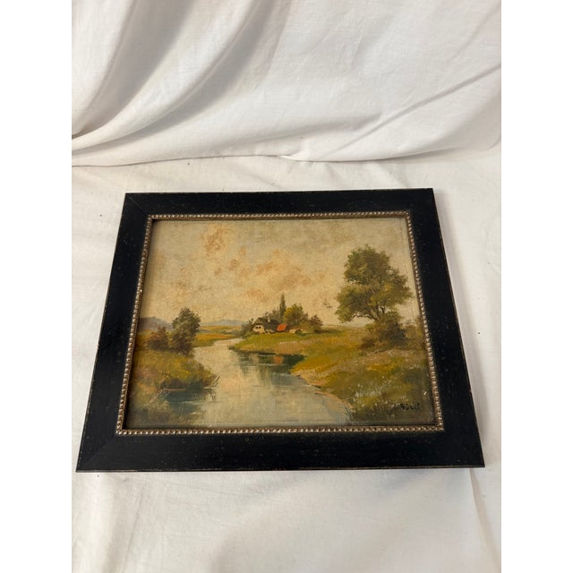 Antique, English, Rural, Landscape, Framed For Sale - Image 4 of 9