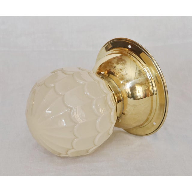 Art Nouveau Glass Ceiling Lamp, 1890s For Sale - Image 3 of 6