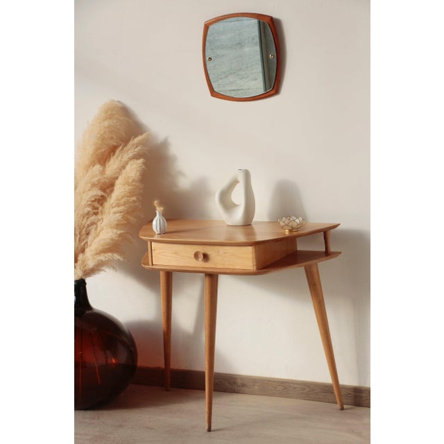 Vintage Oak Tripod Console Table, 1960s For Sale - Image 11 of 18