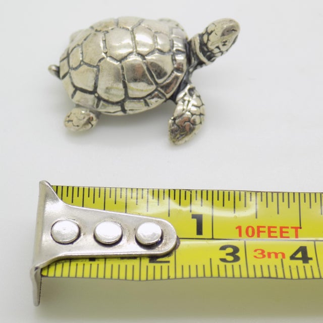Vintage Italian Genuine Silver 800 Sea Turtle Dollhouse Miniature by Arezzo Tuscany Silversmiths, 1980s For Sale - Image 11 of 12