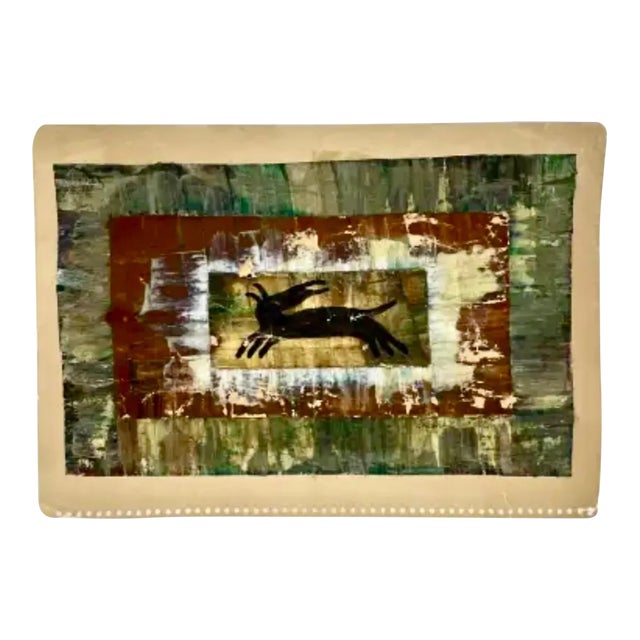 Michail Grobman, Post Soviet Avant Garde Russian Israeli Gouache Collage Painting Grobman, 1964 For Sale