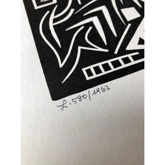 L. 580 by otto nebel for edition panderma, basel, 1954this linocut, painting, titled l. 580, is a work by otto nebel....