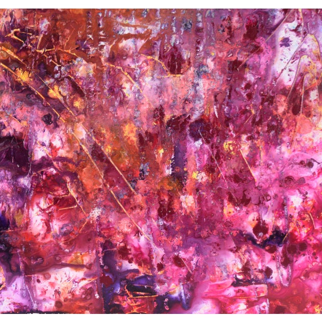 Textile "Magnetic Personality" Abstract Composition in Acrylic on Canvas by Charles David Francis For Sale - Image 7 of 9