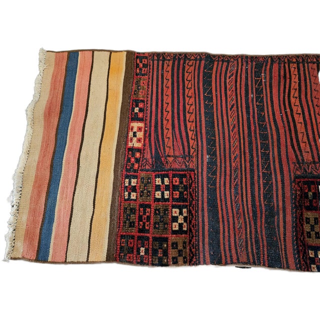 Vintage Handwoven Tribal Kilim Rug with Geometric Patterns, 1960s For Sale - Image 3 of 8