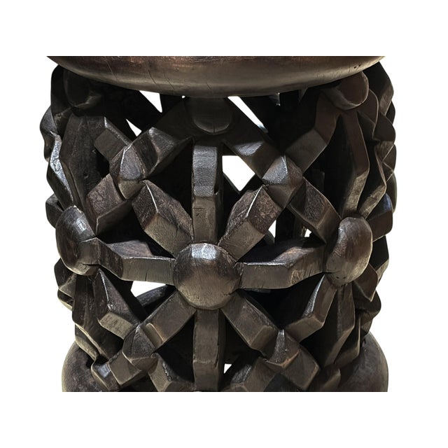 Vintage Lg Tribal Nobility Bamileke Spider Stool/Table Cameroon 19.5" H For Sale - Image 9 of 10