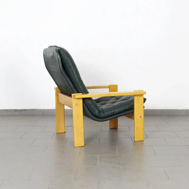 Mid-Century Modern Vintage Armchair in Leather For Sale - Image 3 of 6