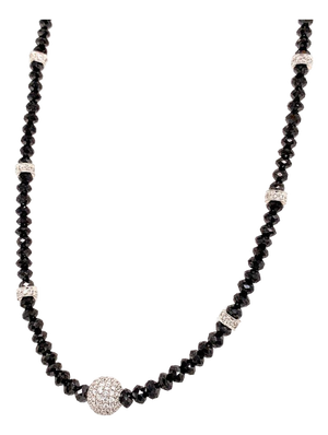 Diamond Beaded Necklace 34.15 Tcw 18k Gold Certified