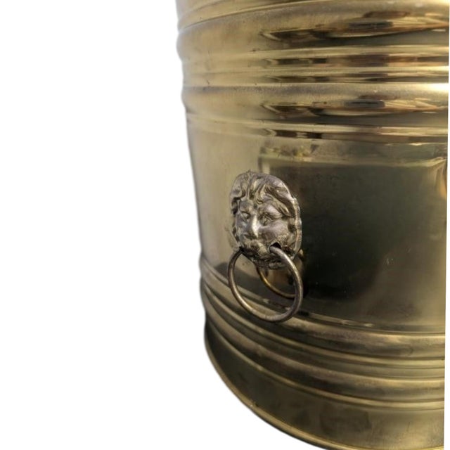 Extremely Rare High Quality & Great Design. Planter Brass Orchid Planter Flower Pot Lion Head Bucket Made in England...