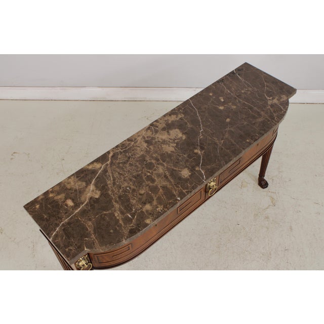 Henredon Natchez Marble Top Console Table Server For Sale - Image 11 of 17
