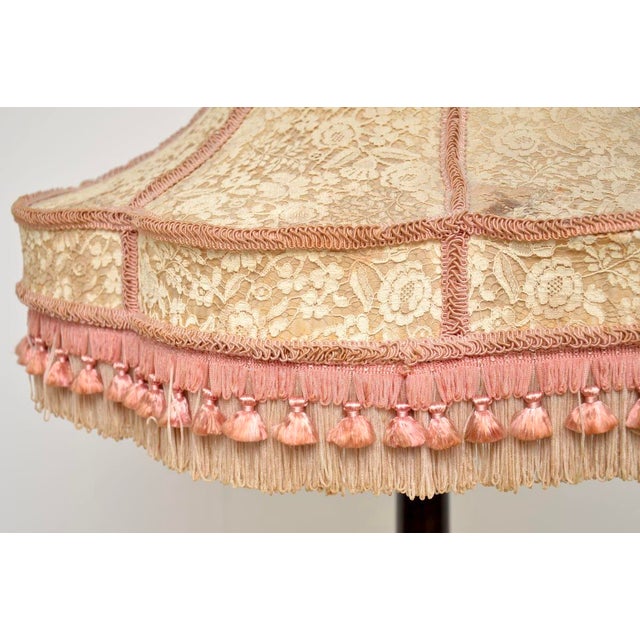 Antique Victorian Floor Lamp in Carved Mahogany, 1890 For Sale - Image 4 of 11