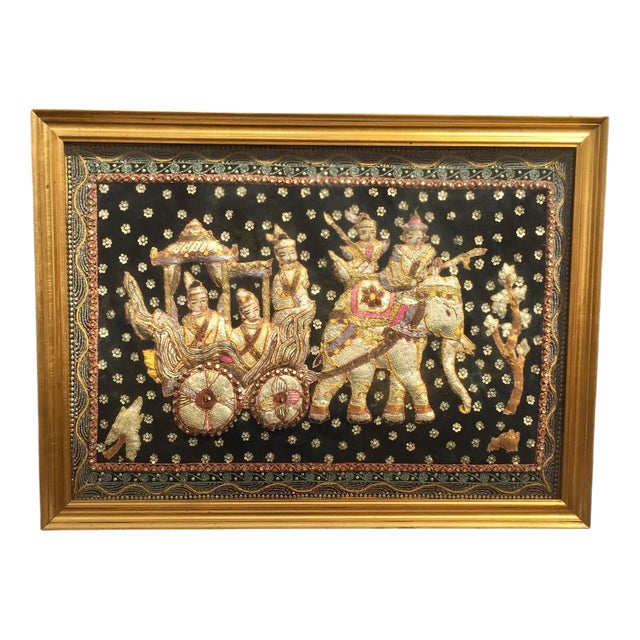 Indian Decorative Tapestry in Silk For Sale