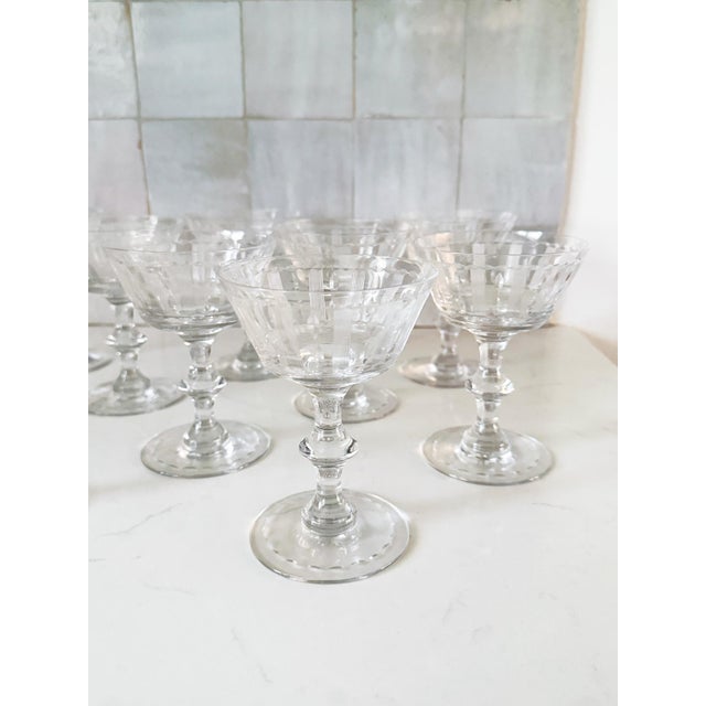 1940s t.g. Hawkes Cut Crystal Champagne Sherbet Coupes, Set of 10 For Sale - Image 9 of 15