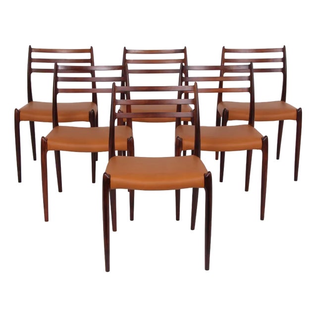 Model 78 Rosewood Chairs by Niels Otto Møller for J.L. Møllers Denmark, 1962, Set of 6 For Sale