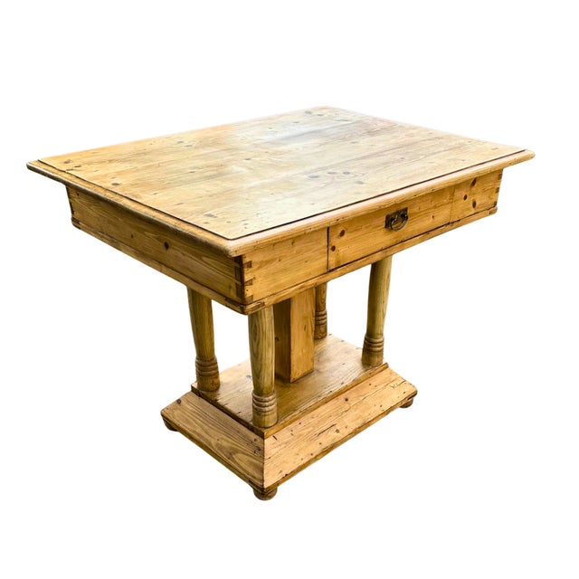 English Antique English 19th Century White Pine Parlor Table For Sale - Image 3 of 10