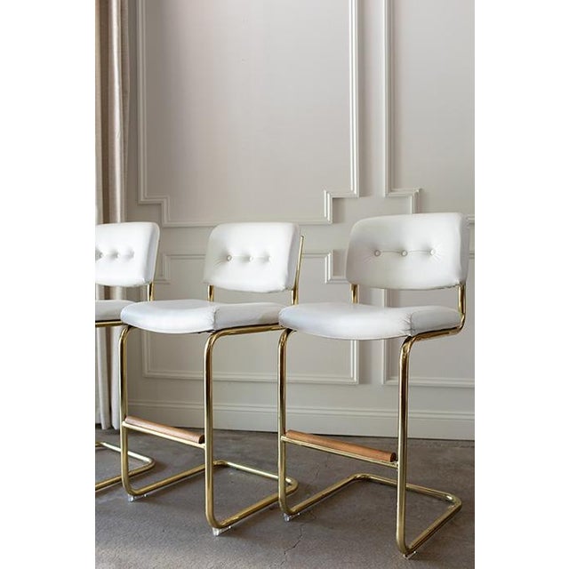 Postmodern Chromcraft Cantilever Counter Stools - Set of 3 For Sale - Image 9 of 17